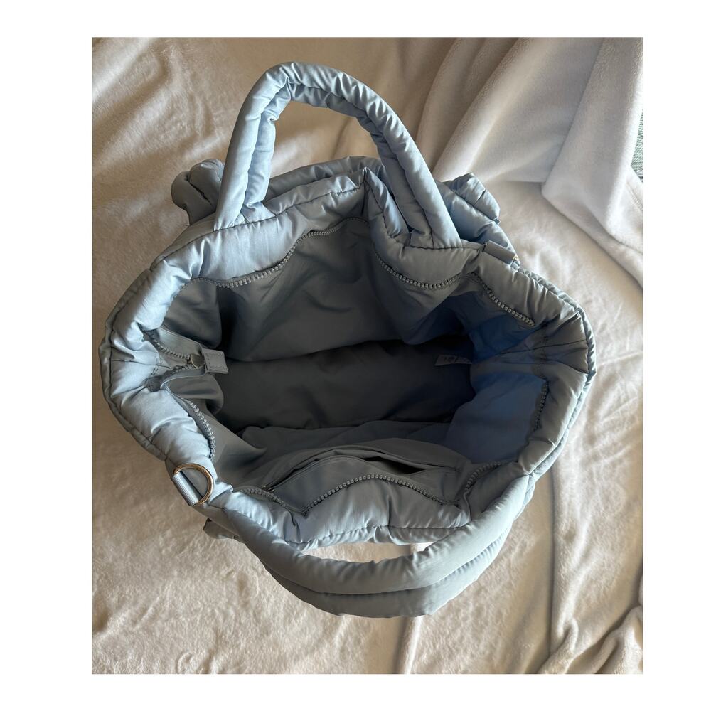 WILO The Label Light Blue Quilted Puffer Tote Bag - Picture 8 of 15